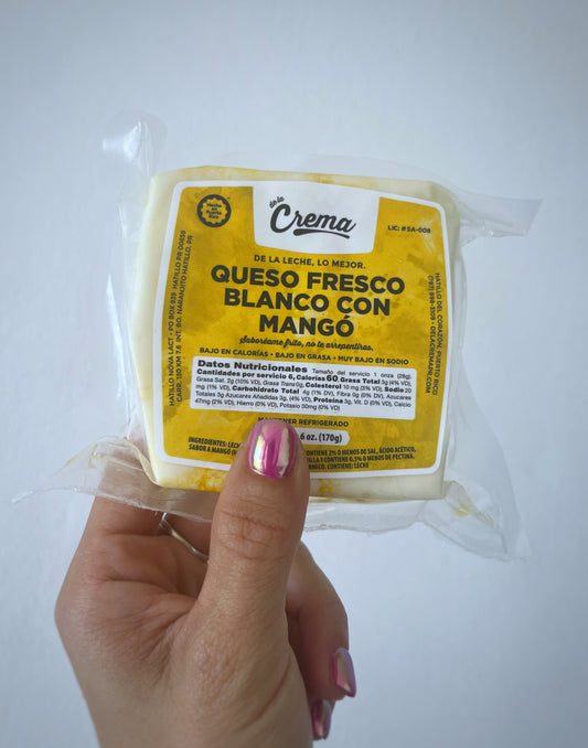 Queso Fresco Blanco con Mangó | De la Crema